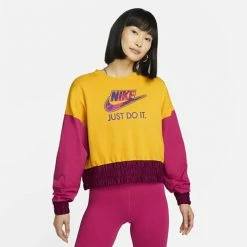 Hoodies & Sweatshirts Women's Nike Sportswear Oversized Colorblock Fleece Crewneck Sweatshirt -Nike popular store unnamed file 1384