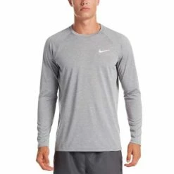 Swimsuits Men's Nike Heather Long Sleeve Hydroguard Rashguard