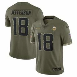 NFL Jerseys Nike Minnesota Vikings Justin Jefferson #18 2022 Salute To Service Jersey
