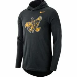 College Shirts Nike Iowa Hawkeyes Vault Hooded Long Sleeve Shirt