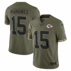NFL Jerseys Nike Kansas City Chiefs Patrick Mahomes #15 2022 Salute To Service Jersey