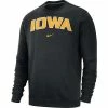 College Hoodies & Sweatshirts Nike Iowa Hawkeyes Wordmark Club Fleece Crewneck Sweatshirt