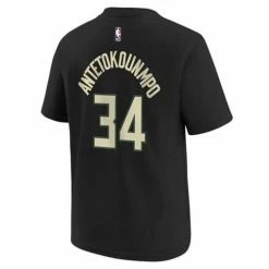 NBA Shirts Nike Kids' Milwaukee Bucks Giannis Antetokounmpo #34 Statement Name & Number T-Shirt