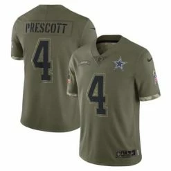 NFL Jerseys Nike Dallas Cowboys Dak Prescott #4 2022 Salute To Service Jersey