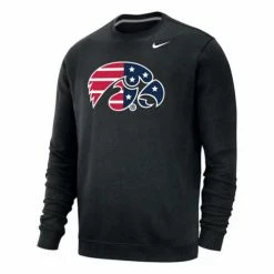College Hoodies & Sweatshirts Nike Iowa Hawkeyes USA Patriotic Crewneck Sweatshirt