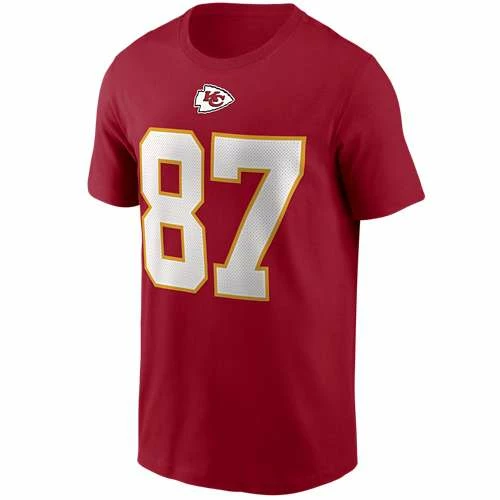 NFL Shirts Nike Kansas City Chiefs Travis Kelce #87 Name & Number T-Shirt 4 NFL Shirts Nike Kansas City Chiefs Travis Kelce #87 Name & Number T-Shirt - Image 2