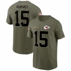 NFL Shirts Nike Kansas City Chiefs Patrick Mahomes #15 2022 Salute To Service Name & Number T-Shirt