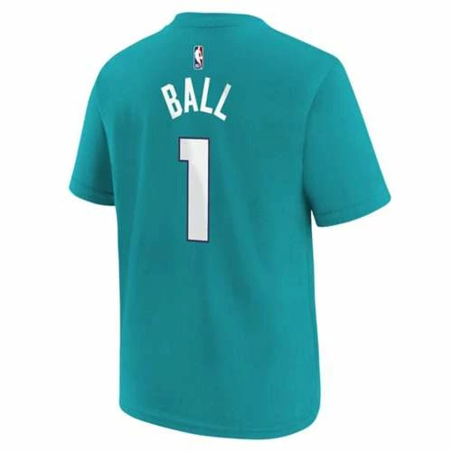 NBA Shirts Nike Kids' Charlotte Hornets LaMelo Ball #1 Name & Number T-Shirt 3 NBA Shirts Nike Kids' Charlotte Hornets LaMelo Ball #1 Name & Number T-Shirt