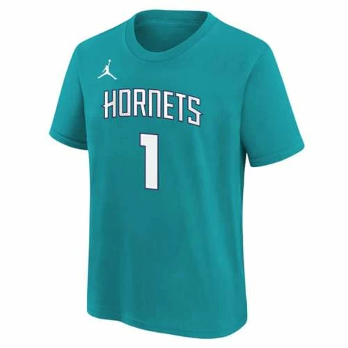 NBA Shirts Nike Kids' Charlotte Hornets LaMelo Ball #1 Name & Number T-Shirt 4 NBA Shirts Nike Kids' Charlotte Hornets LaMelo Ball #1 Name & Number T-Shirt - Image 2