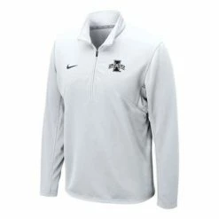 College Shirts Nike Iowa State Cyclones DriFit Black And White Training 1/4 Zip Top