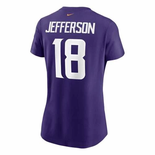 NFL Shirts Nike Women's Minnesota Vikings Justin Jefferson #18 Name & Number T-Shirt 3 NFL Shirts Nike Women's Minnesota Vikings Justin Jefferson #18 Name & Number T-Shirt
