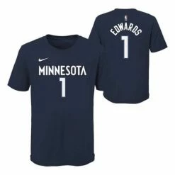 NBA Shirts Nike Kids' Minnesota Timberwolves Anthony Edwards Name & Number T-Shirt
