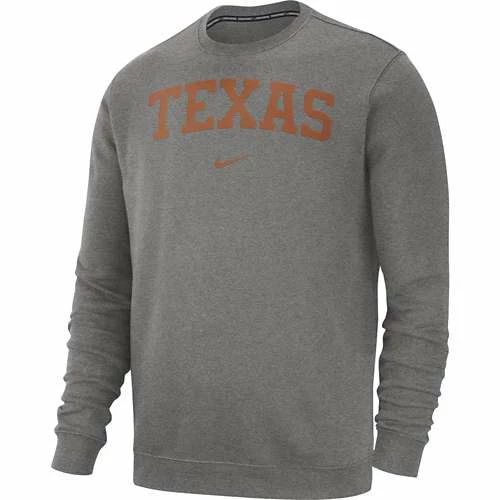 College Hoodies & Sweatshirts Nike Texas Longhorns Wordmark Club Fleece Crewneck Sweatshirt 3 College Hoodies & Sweatshirts Nike Texas Longhorns Wordmark Club Fleece Crewneck Sweatshirt