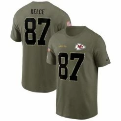 NFL Shirts Nike Kansas City Chiefs Travis Kelce #87 2022 Salute To Service Name & Number T-Shirt