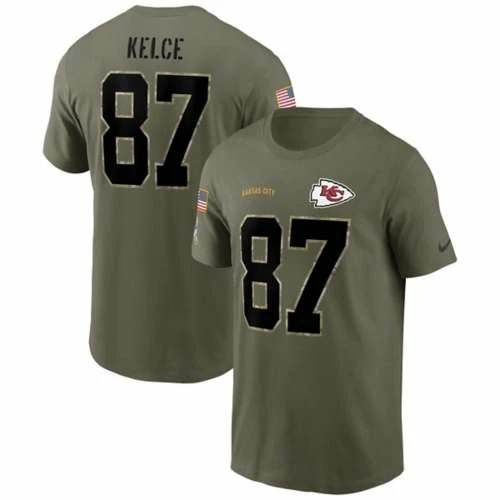 NFL Shirts Nike Kansas City Chiefs Travis Kelce #87 2022 Salute To Service Name & Number T-Shirt 3 NFL Shirts Nike Kansas City Chiefs Travis Kelce #87 2022 Salute To Service Name & Number T-Shirt