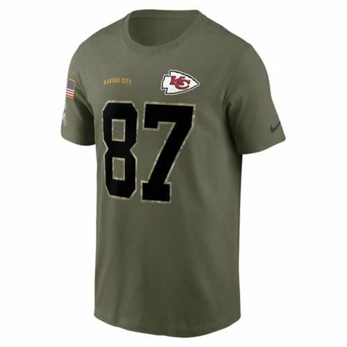 NFL Shirts Nike Kansas City Chiefs Travis Kelce #87 2022 Salute To Service Name & Number T-Shirt 5 NFL Shirts Nike Kansas City Chiefs Travis Kelce #87 2022 Salute To Service Name & Number T-Shirt - Image 3