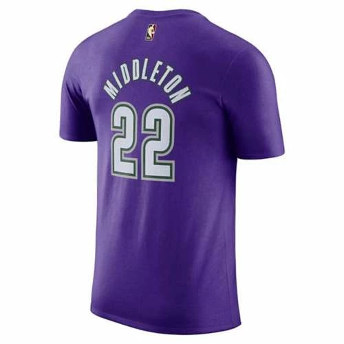 NBA Shirts Nike Milwaukee Bucks Khris Middleton #22 Hardwood Classic Name & Number T-Shirt 4 NBA Shirts Nike Milwaukee Bucks Khris Middleton #22 Hardwood Classic Name & Number T-Shirt - Image 2