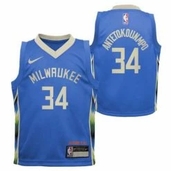 NBA Jerseys Nike Kids' Milwaukee Bucks Giannis Antetokounmpo #34 2022 City Edition Jersey