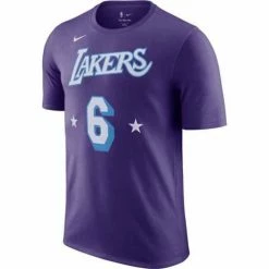 NBA Shirts Nike Los Angeles Lakers LeBron James #23 City Edition Mixed Moment Tape Name & Number T-Shirt -Nike popular store unnamed file 7358