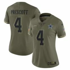 NFL Jerseys Nike Women's Dallas Cowboys Dak Prescott #4 2022 Salute To Service Jersey