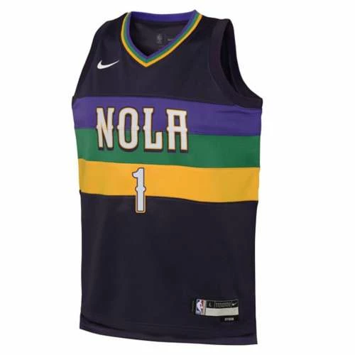 NBA Jerseys Nike Kids' New Orleans Pelicans Zion Williamson #1 2022 City Edition Jersey 5 NBA Jerseys Nike Kids' New Orleans Pelicans Zion Williamson #1 2022 City Edition Jersey - Image 3
