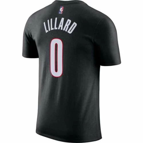 NBA Shirts Nike Portland Trail Blazers Damian Lillard #0 Name & Number T-Shirt 3 NBA Shirts Nike Portland Trail Blazers Damian Lillard #0 Name & Number T-Shirt