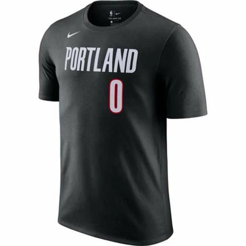 NBA Shirts Nike Portland Trail Blazers Damian Lillard #0 Name & Number T-Shirt 4 NBA Shirts Nike Portland Trail Blazers Damian Lillard #0 Name & Number T-Shirt - Image 2